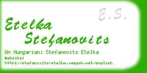etelka stefanovits business card